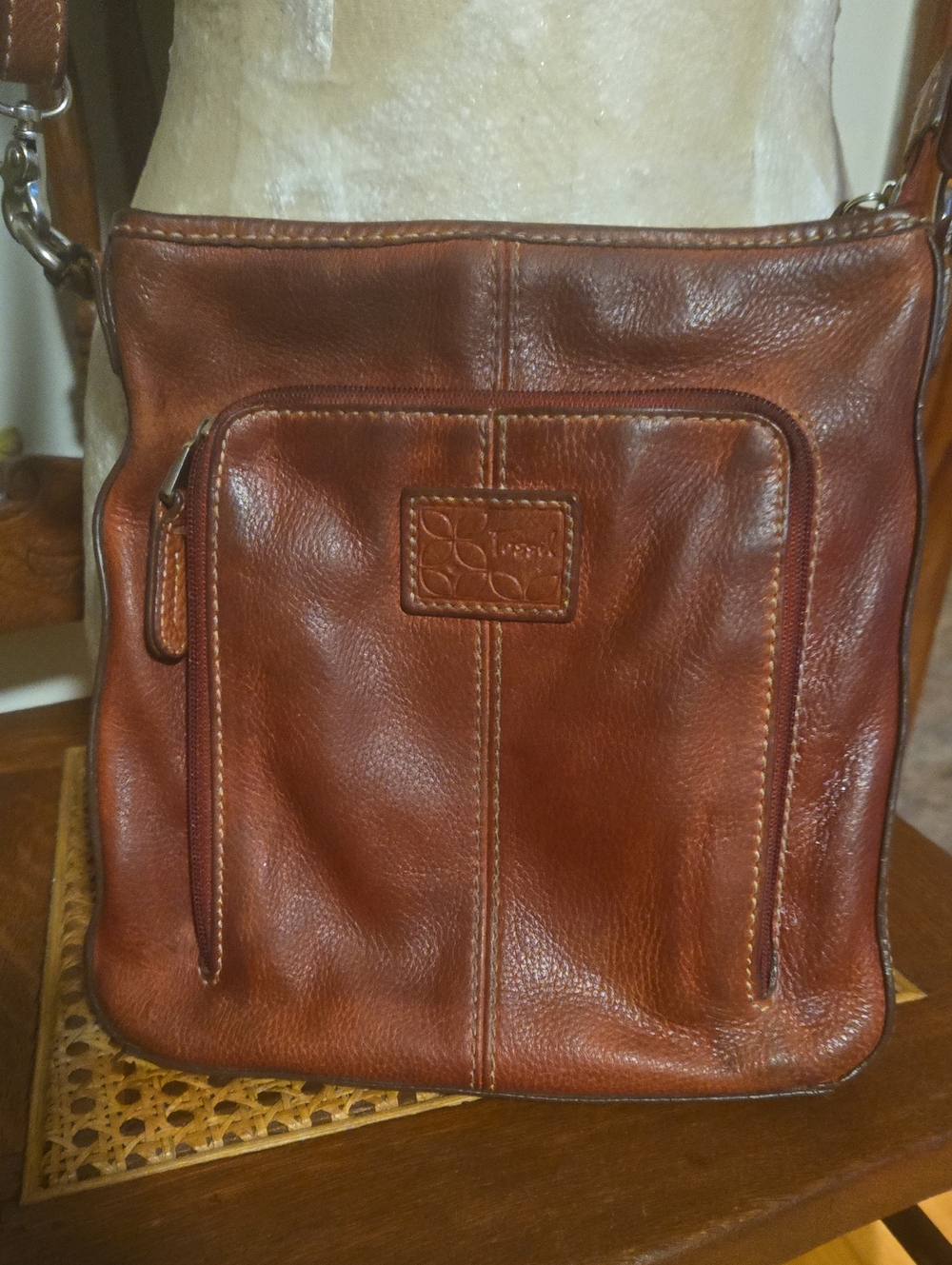 Fossil Brown Leather Crossbody Bag